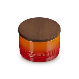 Le Creuset Stoneware Signature Storage Jar with Wooden Lid 470ml Volcanic